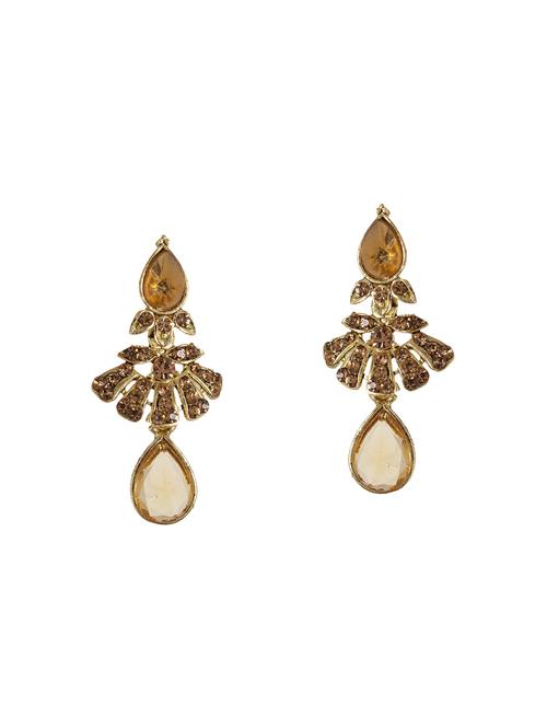 Gold Metal Drop Earrings - 14224427 - Very Small Image - 1