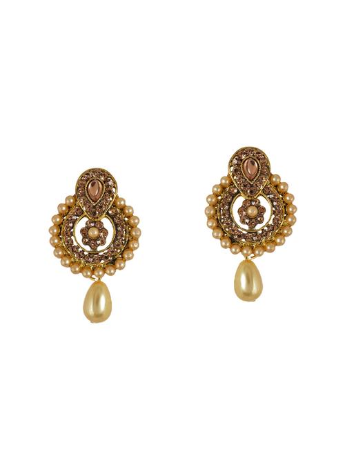 gold metal drop earrings - 14224434 - Very Small Image - 1