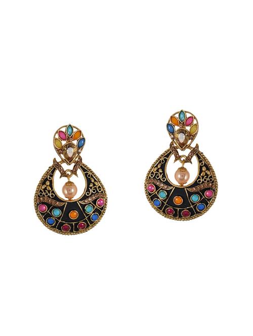 multi metal drop earring - 14224436 - Very Small Image - 1