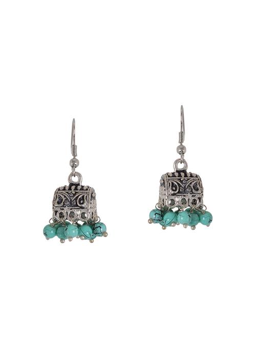 green metal drop earrings - 14224444 - Very Small Image - 1