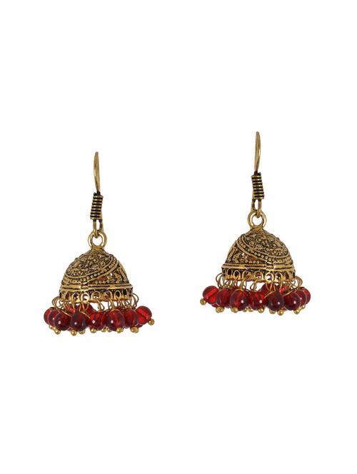 red metal drop earrings - 14224450 - Very Small Image - 1