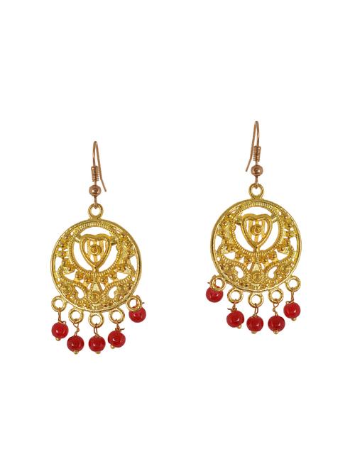red metal drop earrings - 14224481 - Very Small Image - 1