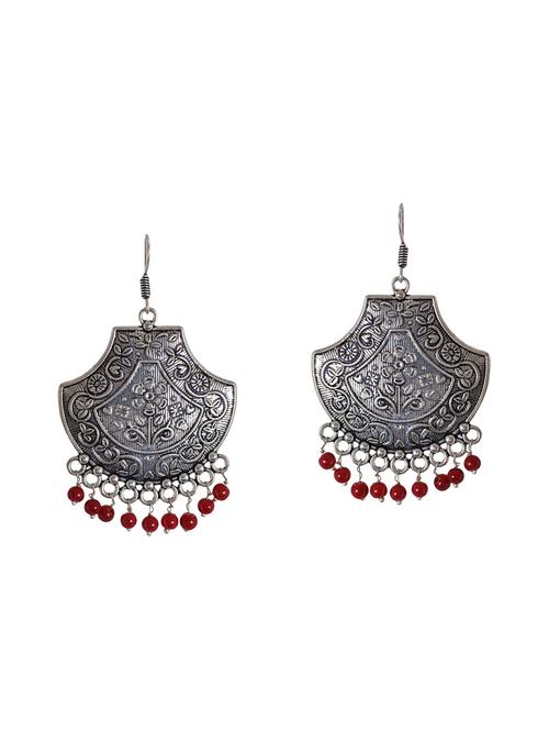 red metal drop earrings - 14224491 - Very Small Image - 1