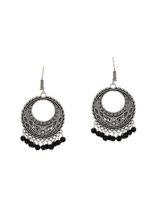 black metal drop earrings - 14224507 - Very Small Image - 1