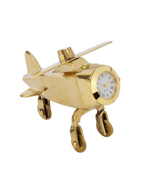 brass antique finish aeroplane table clock - 14224529 - Very Small Image - 1