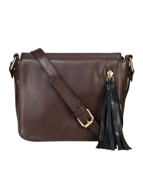 brown leatherette  regular sling bag - 14224684 - Very Small Image - 1