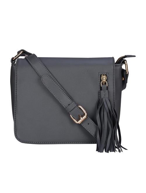 grey leatherette  regular sling bag - 14224686 - Very Small Image - 1