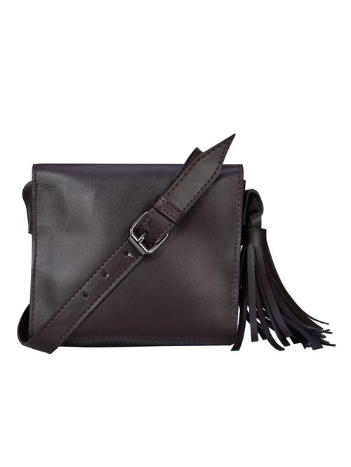 brown leatherette  regular sling bag - 14224691 - Very Small Image - 1