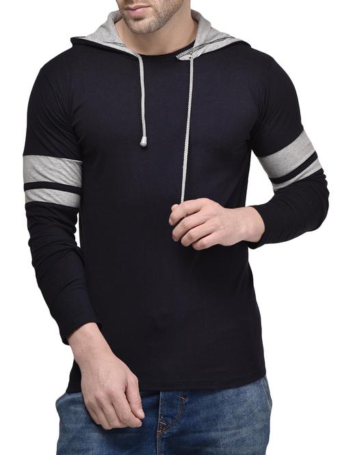 navy blue cotton color block t-shirt - 14225135 - Very Small Image - 1