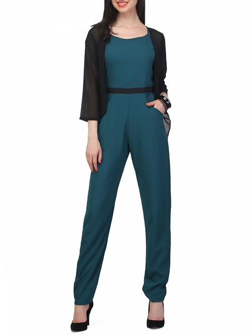 dark blue crepe casual jumpsuit - 14225285 - Very Small Image - 1