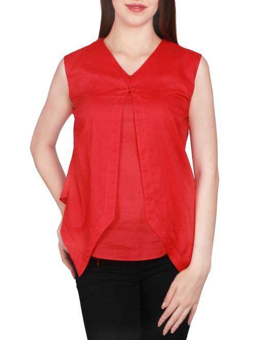 red rayon layered top - 14225813 - Very Small Image - 1
