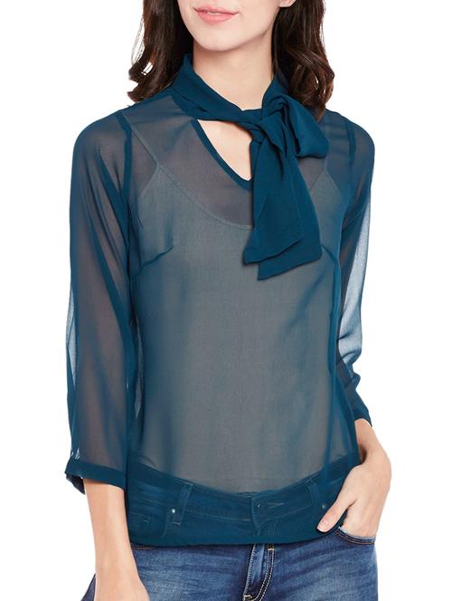 solid teal regular top - 14225901 - Very Small Image - 1