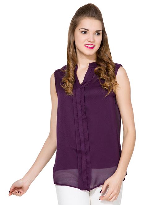 textured pleated placket shirt - 14226300 - Very Small Image - 1