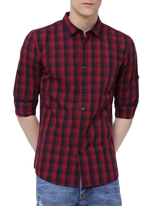 red cotton casual shirt - 14227023 - Very Small Image - 1