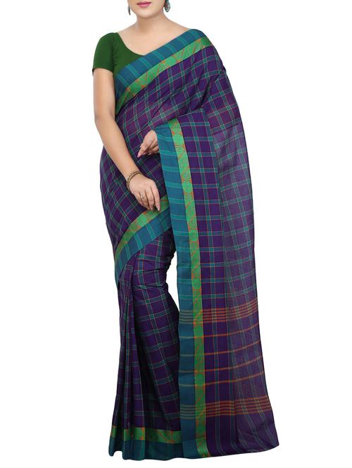 blue cotton woven saree - 14228586 - Very Small Image - 1