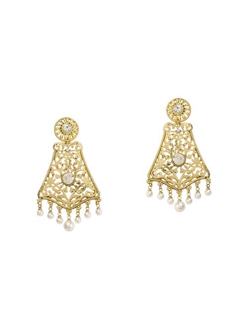 gold metal chandballi earring - 14228712 - Very Small Image - 1
