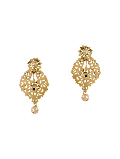 gold metal drop earring - 14228714 - Very Small Image - 1