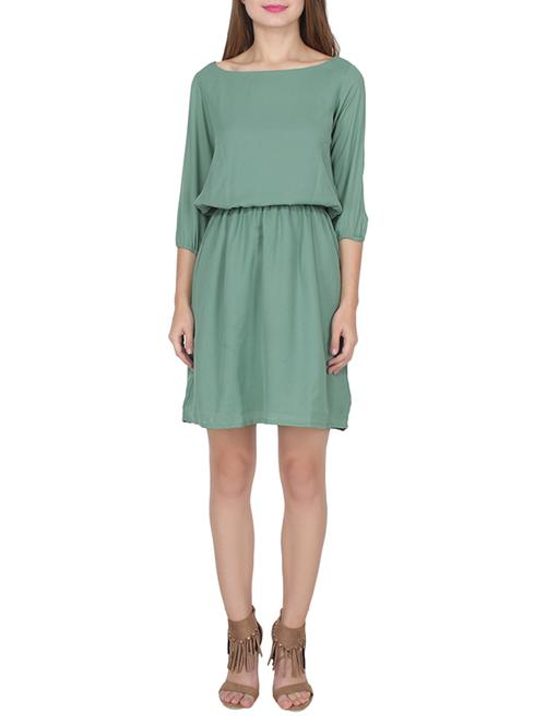 green casual blouson dress - 14228805 - Very Small Image - 1