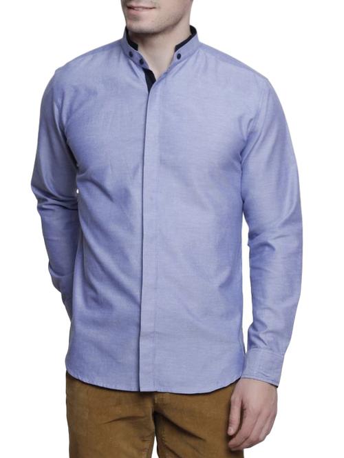 light blue cotton casual shirt - 14229080 - Very Small Image - 1