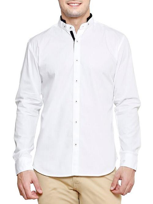 mens solid casual shirt - 14229096 - Very Small Image - 1