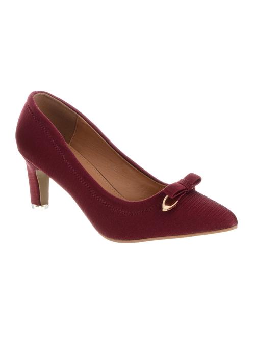 maroon fabric slip on pumps - 14229119 - Very Small Image - 1