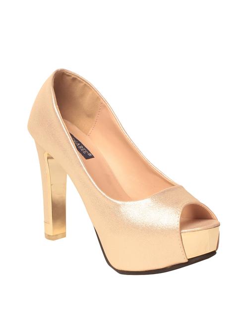 gold faux leather platforms sandals - 14234138 - Very Small Image - 1