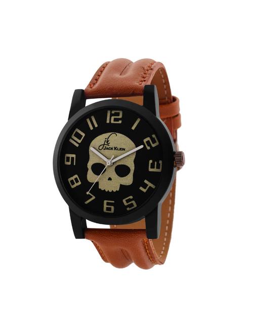 jack klein skeleton edition brown strap wrist watch for men - 14234407 - Very Small Image - 1
