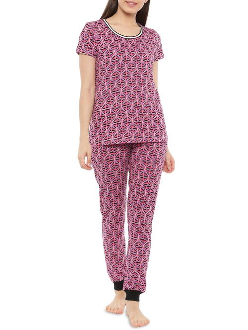 multicolored printed cotton pyjama set - 14234779 - Very Small Image - 1