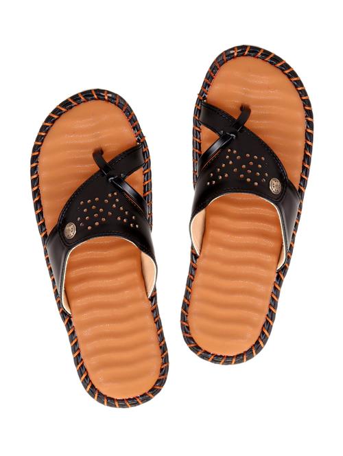 black  faux leather slippers - 14234860 - Very Small Image - 1