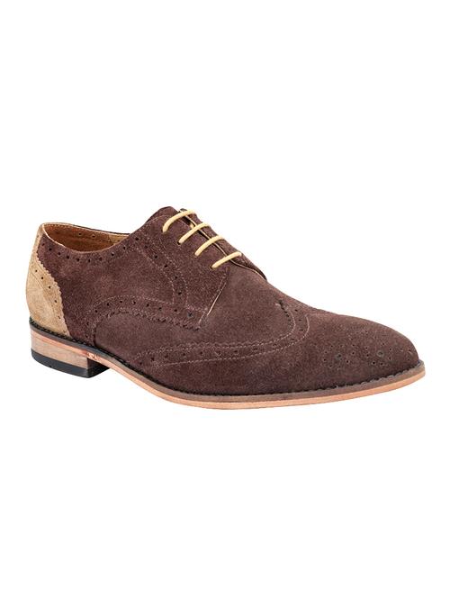 brown suede lace-up derby - 14235387 - Very Small Image - 1