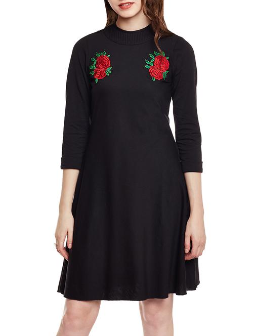 solid black cotton dress - 14235744 - Very Small Image - 1