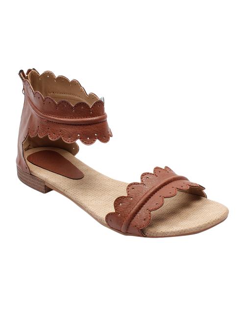 brown faux leather closed back sandals - 14235769 - Very Small Image - 1