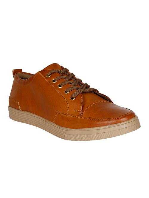 tan leatherette lace up sneaker - 14238233 - Very Small Image - 1