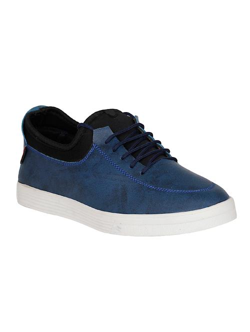 blue leatherette lace up sneaker - 14238253 - Very Small Image - 1