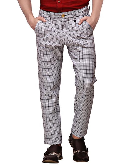grey polyester flat front casual trouser - 14238539 - Very Small Image - 1