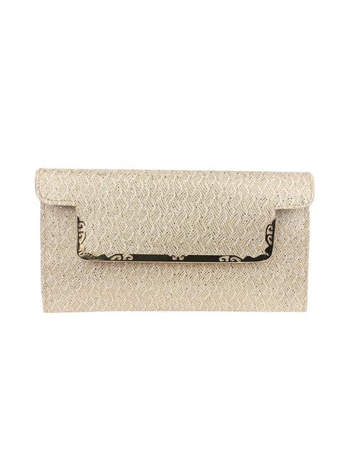 gold leatherette  envelope clutch - 14239536 - Very Small Image - 1