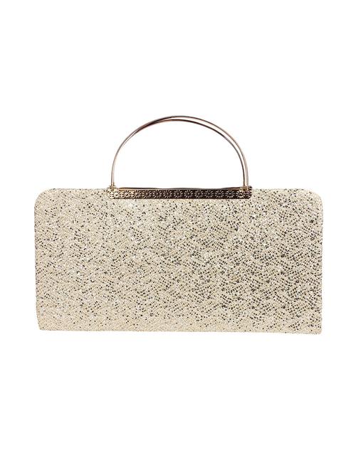 gold leatherette regular clutch - 14239538 - Very Small Image - 1