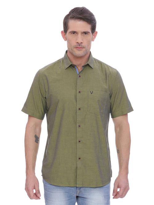 green cotton casual shirt - 14239839 - Very Small Image - 1