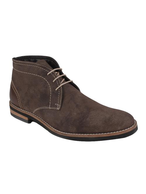 brown leatherette low ankle boot - 14240513 - Very Small Image - 1