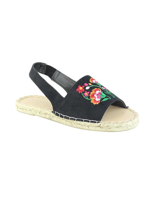 black fabric back strap sandals - 14241566 - Very Small Image - 1