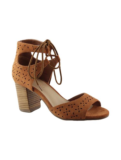 brown fabric closed back sandals - 14241573 - Very Small Image - 1