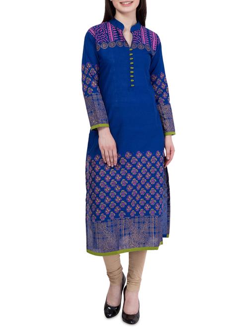 women's straight kurta - 14241692 - Very Small Image - 1