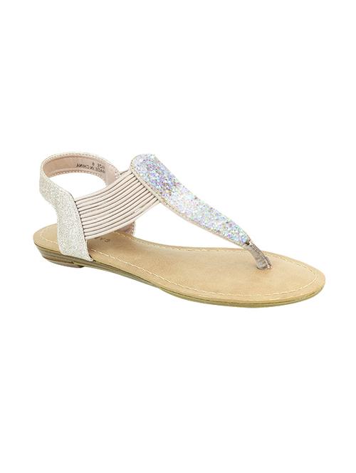 nude fabric tstrap sandals - 14241712 - Very Small Image - 1