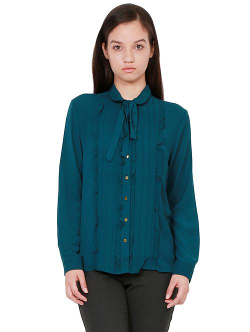 teal blue regular shirt - 14242790 - Very Small Image - 1