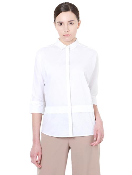 white viscose regular shirt - 14242800 - Very Small Image - 1