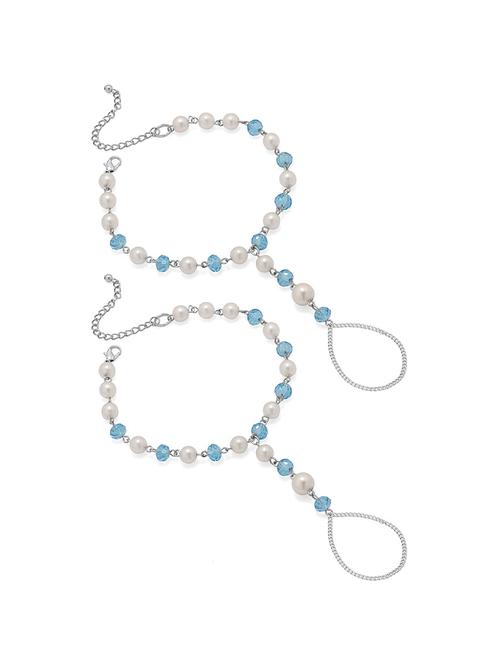 silver metal anklets and payal - 14243193 - Very Small Image - 1