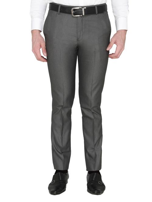 grey cotton formal trouser - 14247705 - Very Small Image - 1