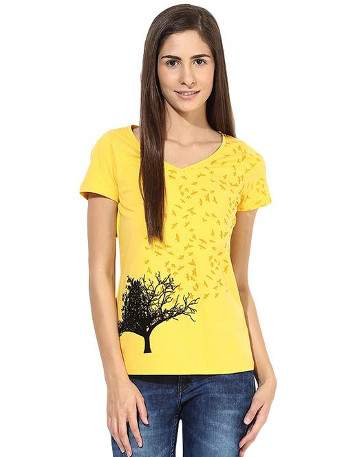 yellow cotton lycra tee - 14248318 - Very Small Image - 1