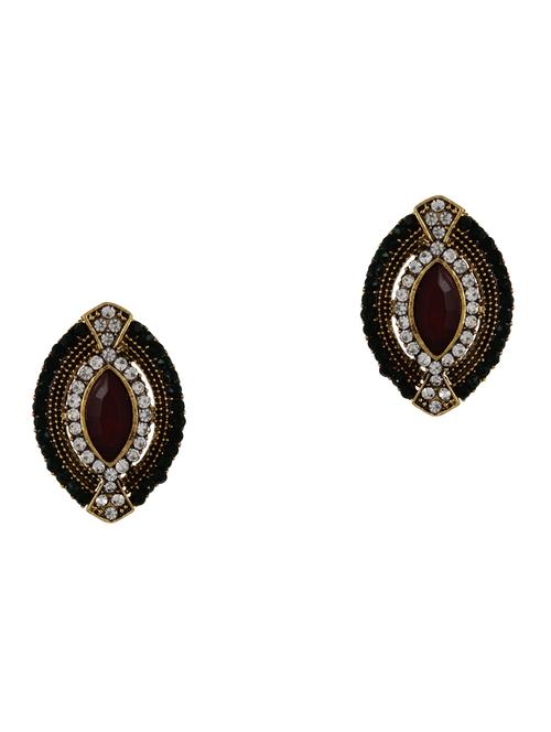 maroon  studs earrings - 14248802 - Very Small Image - 1