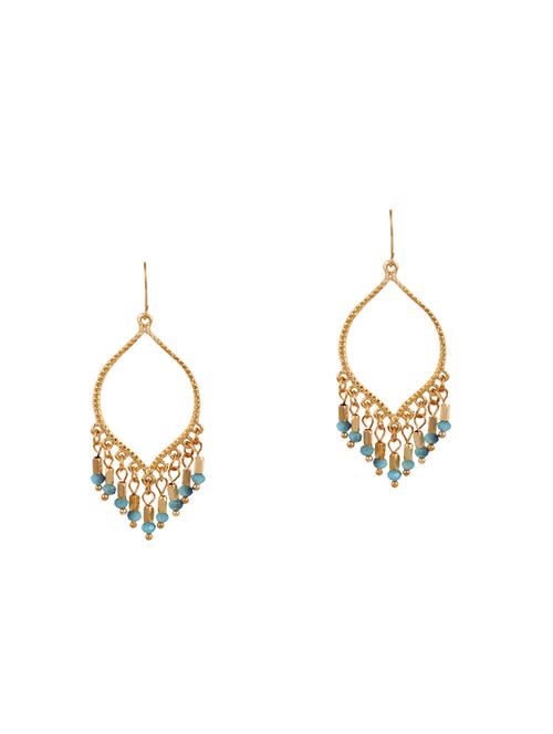 gold metal drop earrings - 14248902 - Very Small Image - 1